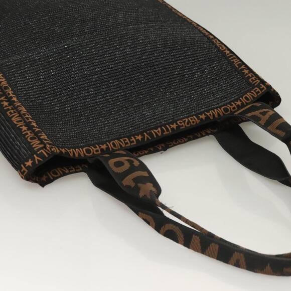 FENDI Tote Bag Straw Black - Picture 6 of 12